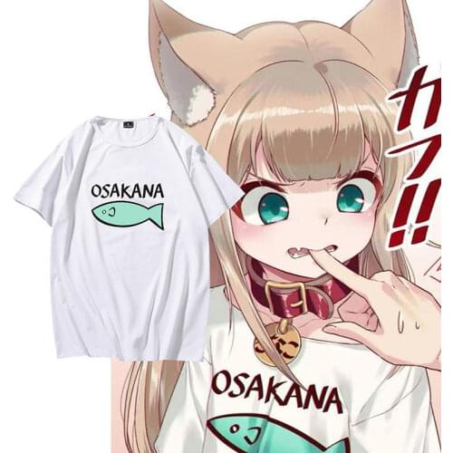 Japanese Summer OSAKQNA Women T-shirt Cartoon Lolita Girls Tee Kawaii Anime Harajuku Oversized Tops Cartoon Print Women T-Shirt
