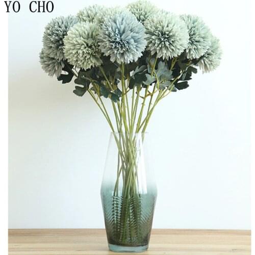 YO CHO 2pcs High Quality Artificial Flowers Vivid Silk Simulation Dandelion Flowers For Wedding Home Festival Decor Fake Flowers