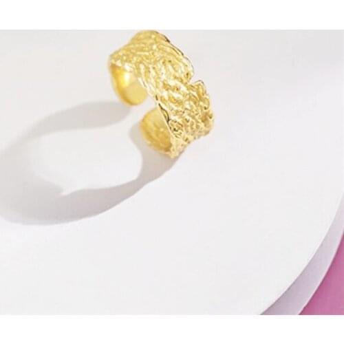 Sole Memory Creative Geometry Bump 925 Sterling Silver Female Resizable Opening Rings SRI618