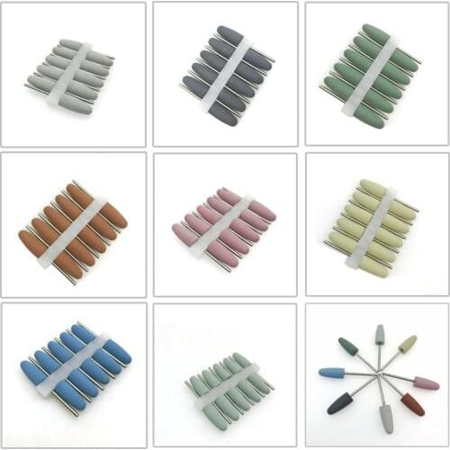 10pcs Silicone Rubber Dental Polishing Polisher Grinders Nail Drill Bits for Electric Manicure and Oral Intial Polishing Burs