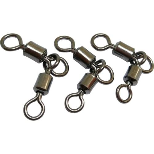 1000pieces/lot 3 way Fishing Swivel Rolling Triangle Joint Rolling Swivels Fishing Connector Fishing Accessories
