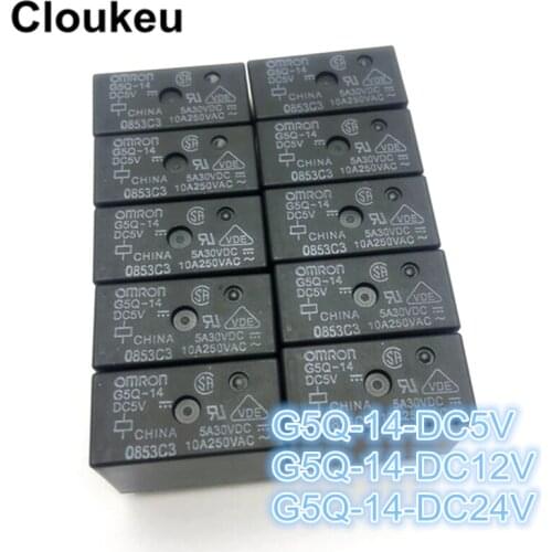100Pcs Relay DIP5 G5Q-14-DC5V G5Q-14-DC12V G5Q-14-DC24V