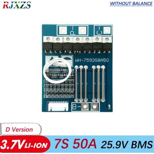 7S 50A 25.9V li-ion BMS PCM battery protection board 29.4V big large current bms pcm for LicoO2 Limn2O4 24V li battery