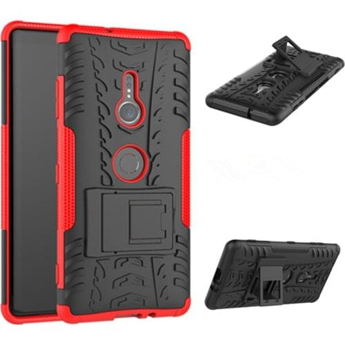 For Sony Xperia XZ3 Case 6.0 inch Luxury Stealth Stents Back Cover Stand ShockProof Case For Sony XZ3 Protective Phone Bag Cases