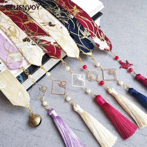To Put On The Forehead Hanfu Tassel Hair Ribbon Hot Stamping Brocade Carp Removable Fringed The Crane Tire Hair Accessories