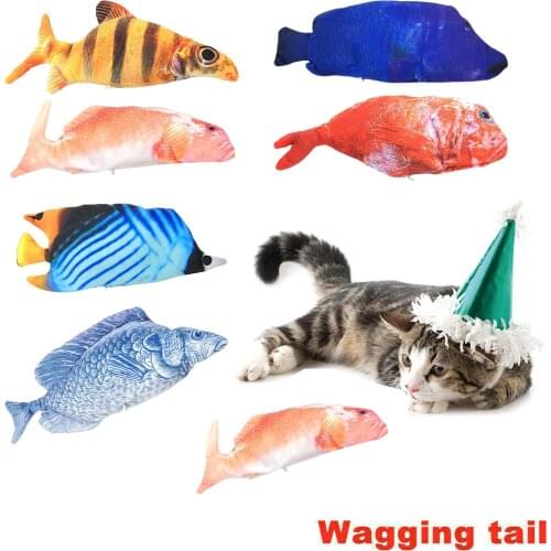 Electric Moving Fish Cat Toy, Realistic Plush Simulation Electric Wagging Fish