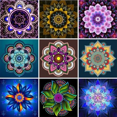 EverShine Diamond Mosaic Mandala Cross Stitch Diamond Painting Flowers Picture Rhinestones Handmade Hobby Art Gift Home Decor