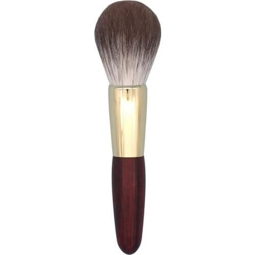 F01 Professional Handmade Makeup Brush Soft Snow Fox Hair Round Face Powder Brush Red Sandalwood Handle Make Up Brushes