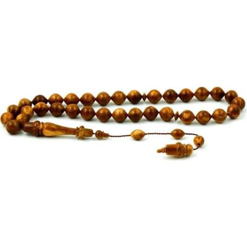 Kuka Brown Plain Rosary Men Starling Cut Rosary With Arabic Tasbih Bead Tassel Made in Turkey
