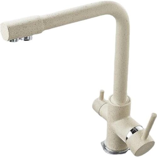 Kitchen Filtered Faucet Balck with Dot Brass Purifier Faucet Dual Sprayer Drinking Water Tap Vessel Sink Mixer Tap