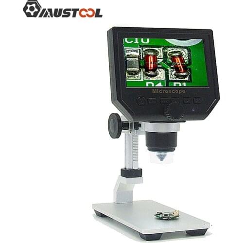 Mustool G600 600X 3.6MP Digital Microscope Electronic Video Microscope 4.3inch HD LCD Phone Repair Magnifier with Metal Stand