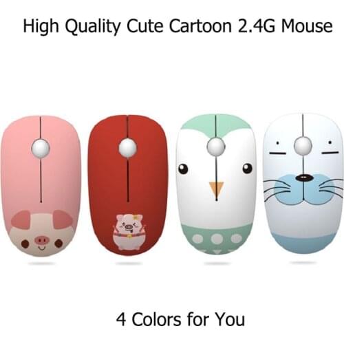 Fashion New Wireless Mouse 2.4G High Quality Computer Mouse Cute Cartoon Pattern Wireless Mouse Water Transfer Creative Gift