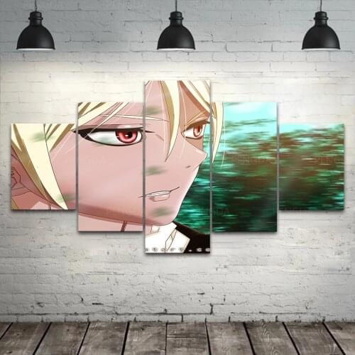 Modular Pictures Seraph of the End Home Decoration Wall Art Anime Canvas Prints Painting For 5 Panel Bedroom Poster Framework