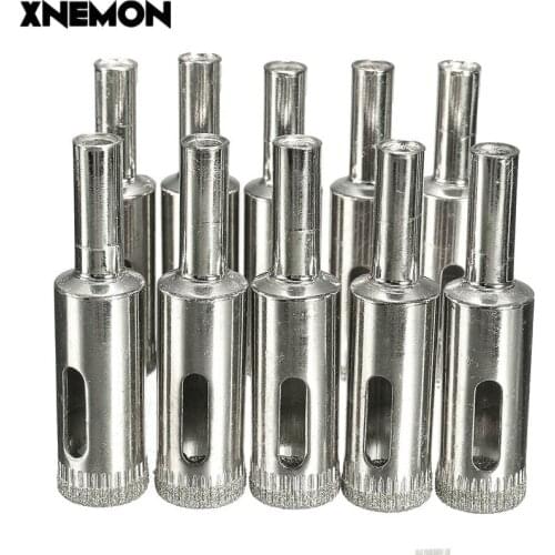 10Pcs/Set 13mm 1/2 Inch Diamond Coated Drill Bit Set Tile Marble Glass Ceramic Hole Saw Drilling Bits For Power Tools