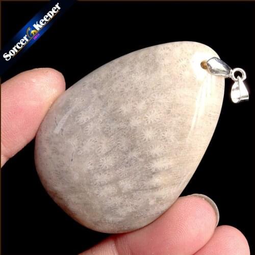 Natural Chrysanthemum Coral Fossil Stone Beads Pendants Necklaces Wholesale Bijoux Necklace For Mens Jewelry Specimen US030