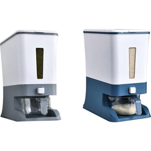 Practical 12Kg Food Grain Rice Container Sealed Rice Bucket Dispenser Box Transparent Moisture Proof Grain Powder Boxes Storage