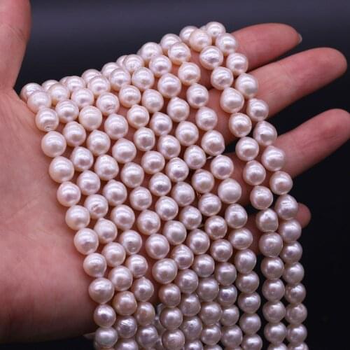 Freshwater Pearl For Jewelry Making Round Loose Beads 7-8 MM DIY Necklace Bracelet Handiwork Sewing Craft Accessory