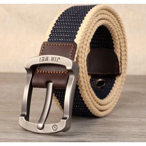 Mens buckle canvas belt polyester braided outdoor leisure pants belt 110-140 in length 3.8cm in width PWD001
