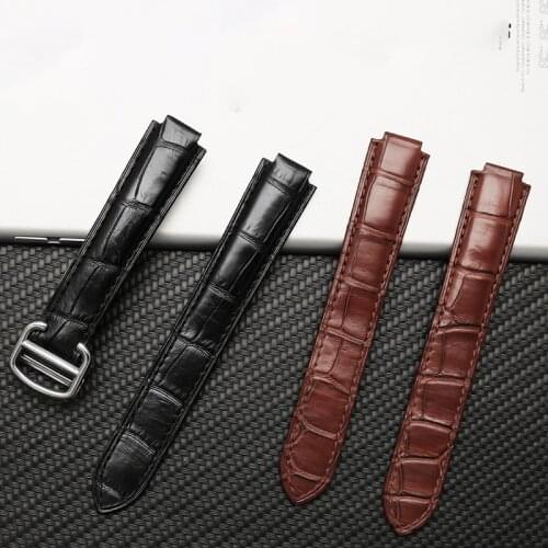 Crocodile leather watchband chain original style folding buckle belt replacing blue balloon watch strap Raised strap 18*11mm12