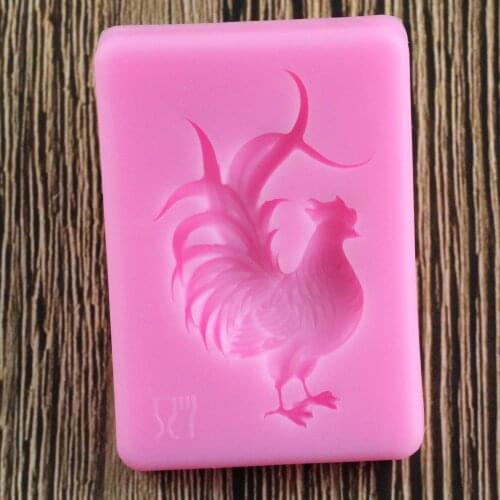 Cock Silicone Mold Chicken Fondant Molds Wax Resin Clay Candy Chocolate Gumpaste Mould Sugarcraft Cake Decorating