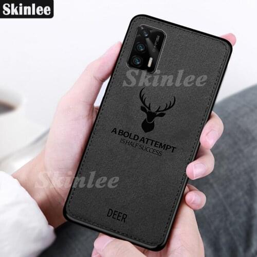 Skinlee Soft Case For Realme GT 5G Case Luxuy Brand Cloth Texture Elk Back Deer Cloth Case For Realme GT Cover