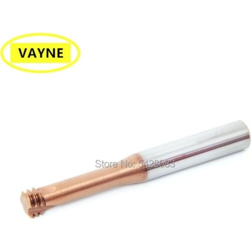 VAYNE TIN CNC machine 3 teeth Solid Carbide Thread Milling Cutter UNC1-64 2-56 3-48 4-40 5-40 6-32 8-32 10-24 UNF5/16 3/8 1/4