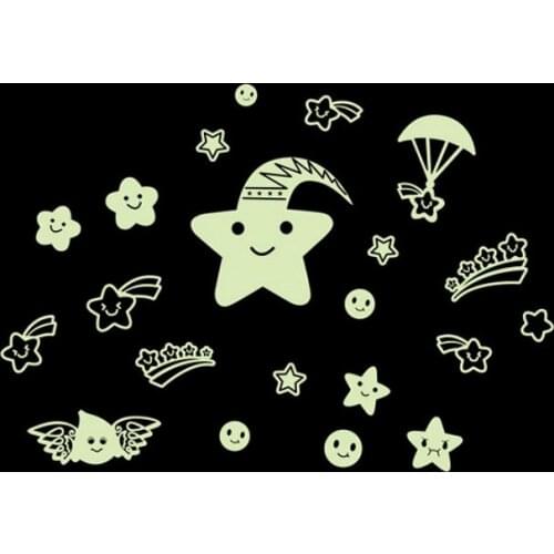 1bag Noctilucent Glow in the Dark Toys 3cm Luminous Star Stickers Bedroom Sofa Fluorescent Painting Toy PVC Stickers Kids Room