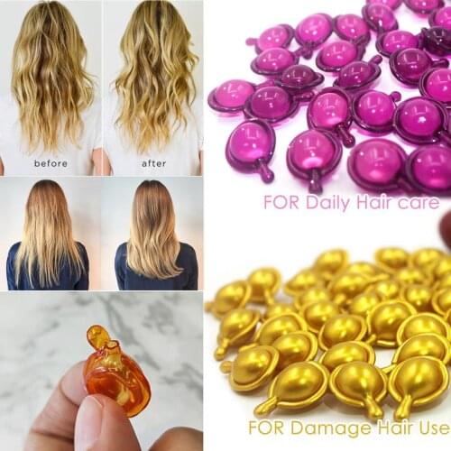 Damaged Dry Hair Serum Moroccan Oil Vitamin A E C Capsule Pro Keration Complexi Oil Smooth Silky Hair Care Anti Fuzzy