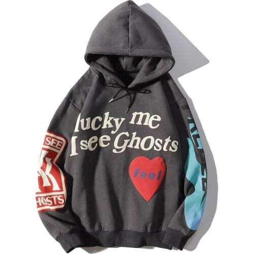 Kanye West Graffiti Letter Print Plus Velvet Sweatshirt Men/Women Harajuku Fleece Hoodie Hip Hop Stranger Things Hooded Hoodies