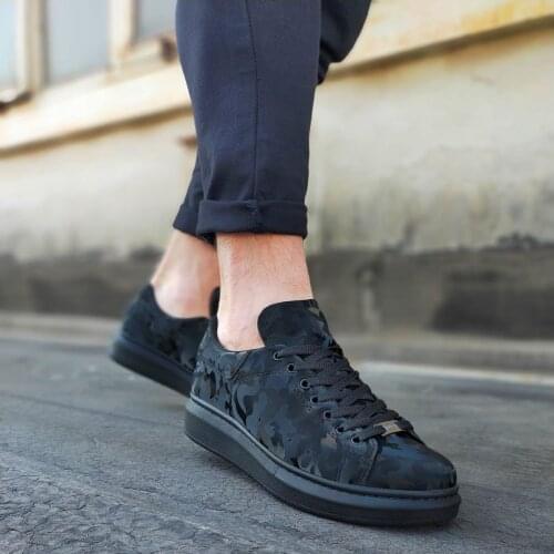 Wagoon WG501 Coal Hologram Male High Sole Shoes