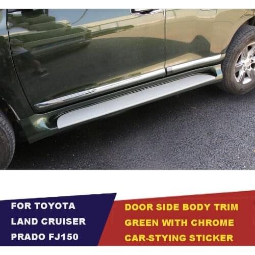 Green door side moulding body moulding cover trim article scratch-resistant for toyota land cruiser prado fj150 2010 - 2017 2018