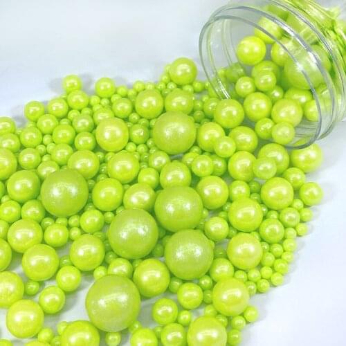 500g Green Ball Wedding Edible Sprinkles For Cake Pearl Sugar Fondant Party Bakeware Baking Tools Dessert Ice Cream Decorations