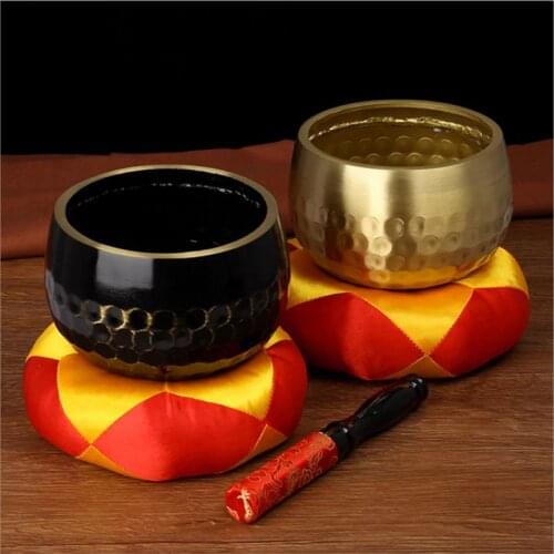1 Set 3.5/4/5/6 Inches Optional Singing Bowl Tibetan Buddhism Singing Bowl Hand Hammered Yoga Copper Chakra Meditation Gift