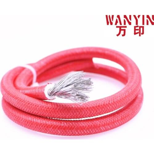 10M high quality Heat resistant 300°C Glass fiber braided high temperature silicone cable wear resistant fire resistant wire