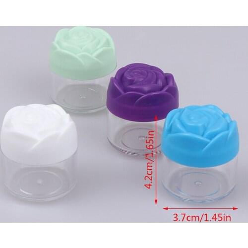 12pcs 20g Plastic Cosmetic Cream Containers with Rose Shaped Screw Caps Empty Makeup Sample Jars Lip Balm Pot Jar