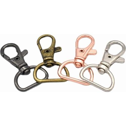 20mm Swivel Clasp D Ring Lobster Clasp Claw Push Gate Trigger Clasps Swivel Snap Hooks for keychain backpack handbag 10pcs