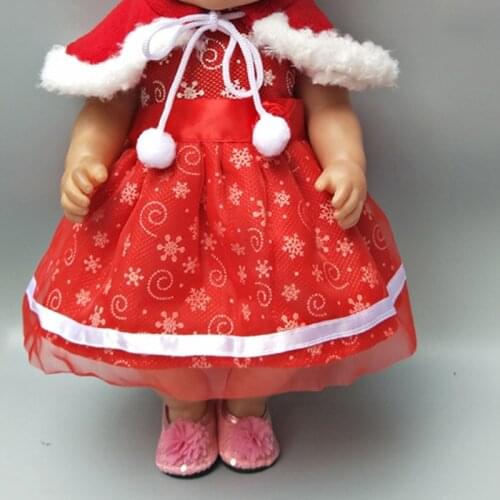 43cm Baby New Born Doll Clothes Christmas Dress for 18 Inch Girl Doll Clothes Santa Claus Suit Baby Girl Gifts