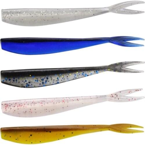 5pcs/lot Soft Baits 7cm 1.2g Wobblers Fishing Lures with Glitter Sequins