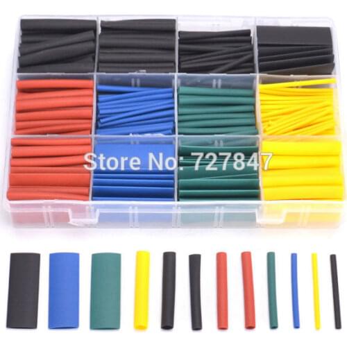 530pcs/set Heat Shrink Tubing Insulation Shrinkable Tube Assortment Electronic Polyolefin Ratio 2:1 Wrap Wire Cable for RC FPV