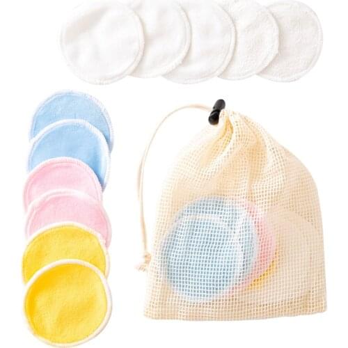 Bamboo Fiber Makeup Remover Pads Reusable Washable Rounds Cleansing Facial Cotton Pad Eco-friendly Nursing Pads Skin Care Tool