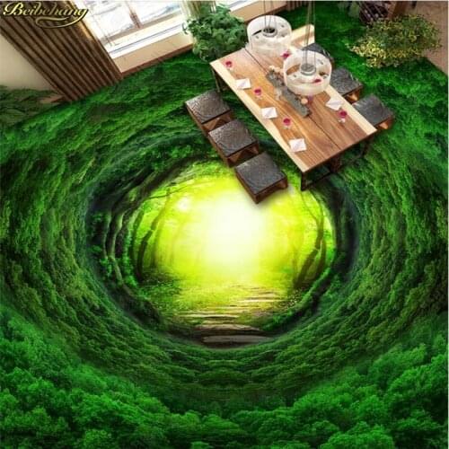 Beibehang Magical Fantasy Forest Trail vinyl flooring bedroom wall paper roll photo waterproof floor sticker wallpaper for walls