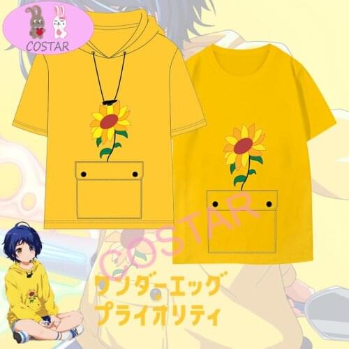 COSTAR Anime WONDER EGG PRIORITY Ohto Ai Cosplay Short Sleeve T-Shirt Tees Summer