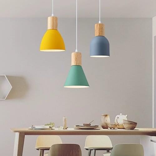 Nordic Wood Pendant Lighting Fixture Modern Kitchen Dining Room Hanging Lamp Luminaire Suspension Drop Light Wooden Home Decor