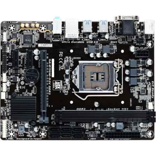 Gigabyte GA-B150M-D2V DDR3 Desktop Motherboard B150M-D2V DDR3 B150 LGA 1151 Core i7 i5 i3 16G SATA3 USB3.0 M.2 used board