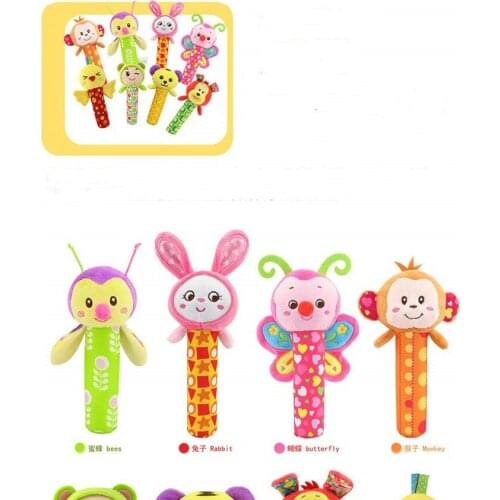 Newborn Baby Toys 0-12 Months Cartoon Animal Baby Plush Rattle Mobile Bell Toy Infant Toddler Early Educational Toys speelgoed