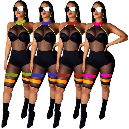 European and American Hot Sales Transparent Sexy Fashion Trim Tight Leg Womens Body Bodysuits(not Include Underwear)