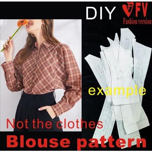 Shirt Pattern Womens Stand Collar Bat Sleeve Top Sewing Drawing 1:1 Garment Structure Pattern BCY-142