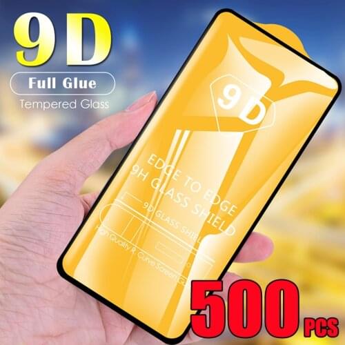 500pcs 9D Full Glue Cover Curved Tempered Glass Guard Film Screen Protetcor For iPhone 12 Mini 11 Pro Max XS XR X 8 7 6 Plus SE