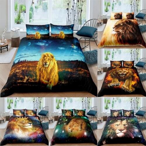 Lion Animal Pattern Bedding Set Luxury Home Textile Bed Clothes 3D Comforter Cover Bed Sets With Pillowcase Twin Queen King Size