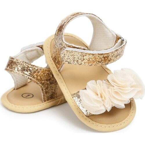 Summer Baby Girl Shoes Non-Slip Floral Flower Toddlers Newborn Infant Sandals Soft Crib Non-slip Walkers Shoes 0-18M